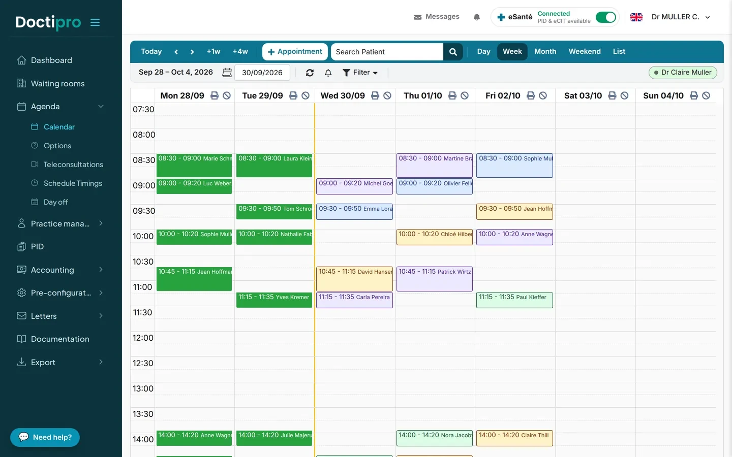Calendar & appointments — Doctipro
