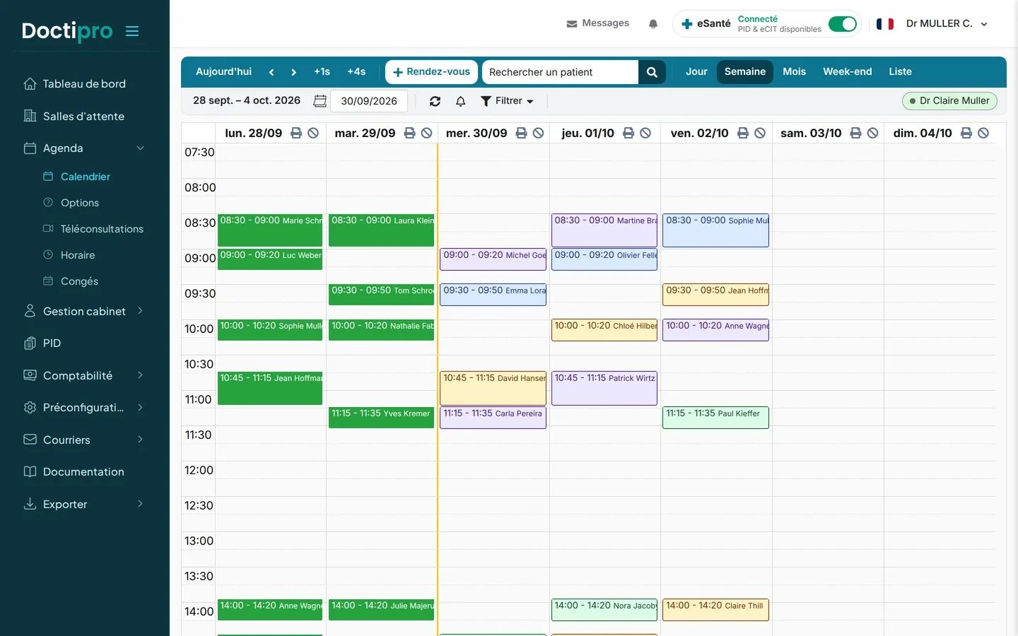 Agenda & rendez-vous — Doctipro