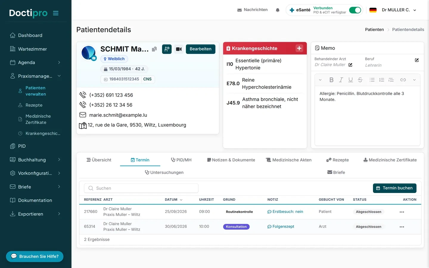 Patientenakte — Doctipro